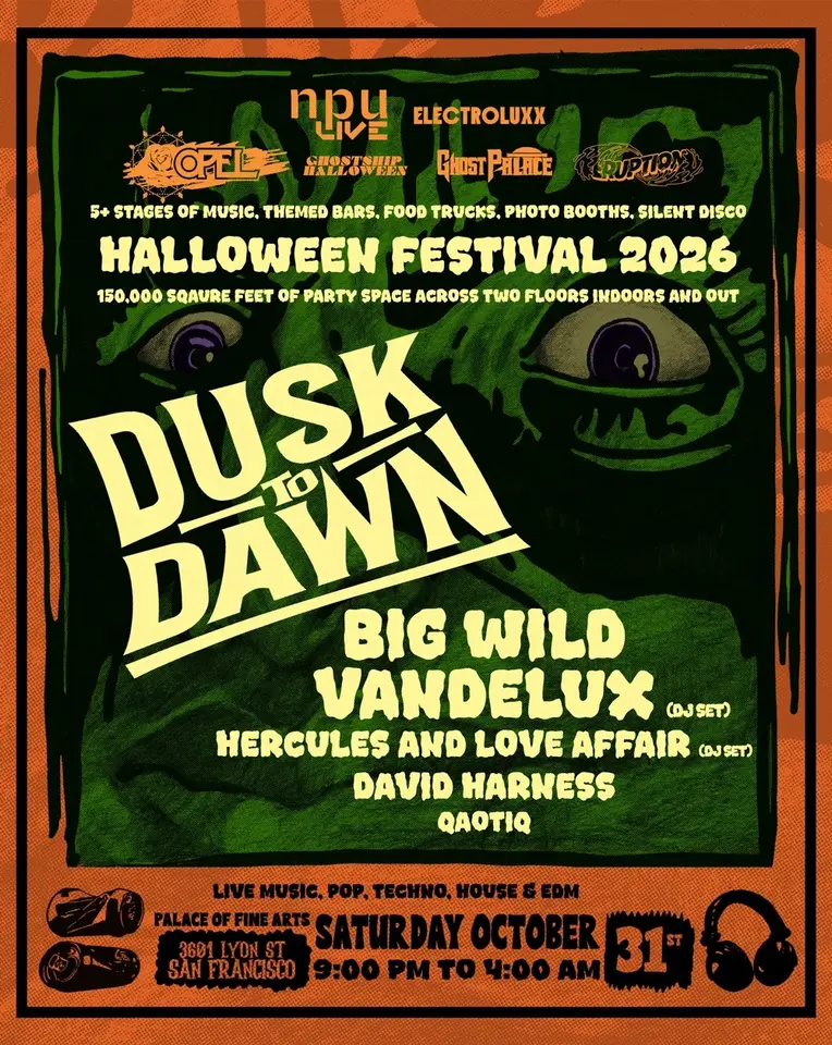 Artwork for DUSK TO DAWN HALLOWEEN: Big Wild, Vandelux, Herc&Love Affair